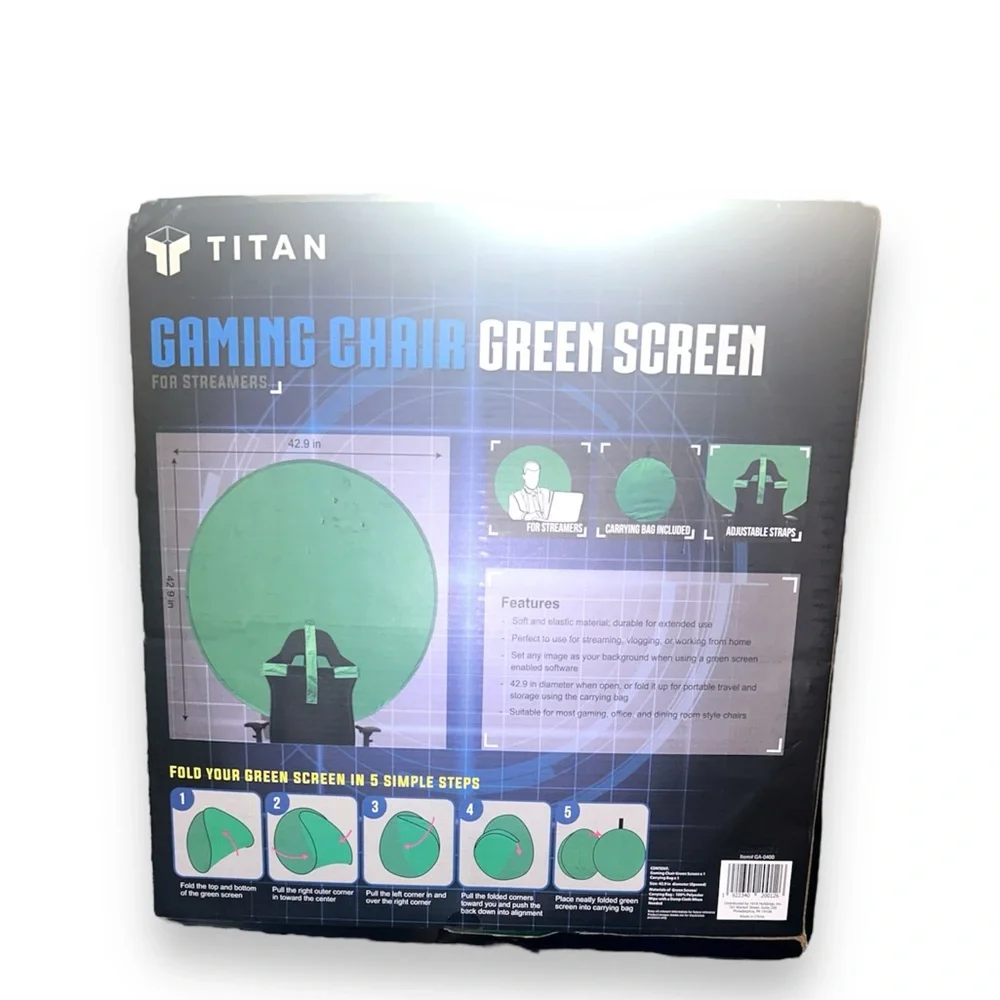 Titan Gaming Chair Portable Green Screen Background 42.9 inch